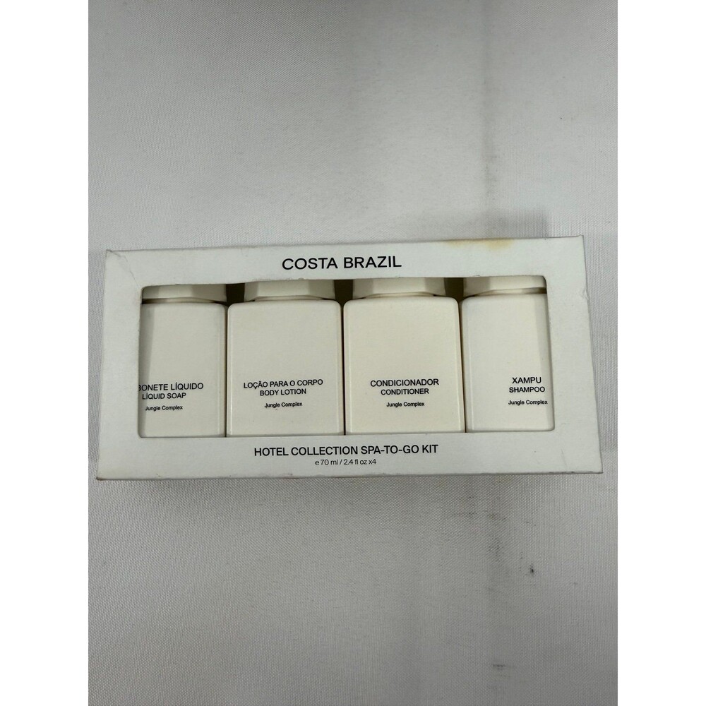 Costa Brazil Spa-to-Go Kit featuring travel-sized bottles of shampoo, conditione